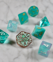 Load image into Gallery viewer, Chalcedony D20 - Hard Enamel Pin