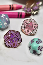 Load image into Gallery viewer, Rose Quartz D20 - Hard Enamel Pin