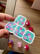 Load image into Gallery viewer, Cherry Blossom WASD - Shiny Vinyl Sticker (Mint Green)