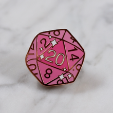 Load image into Gallery viewer, Morganite D20 - Hard Enamel Pin