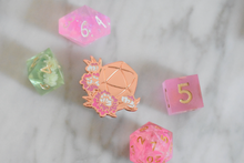 Load image into Gallery viewer, Peony D20 - Hard Enamel and Copper Pin