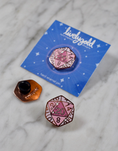 Load image into Gallery viewer, Rose Quartz D20 - Hard Enamel Pin