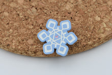 Load image into Gallery viewer, Snowflake D20 (Light Blue) - Soft Enamel Pin
