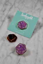 Load image into Gallery viewer, Amethyst D20 - Hard Enamel Pin
