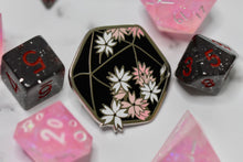 Load image into Gallery viewer, Cherry Blossom D20 Hard Enamel Pin (Black)
