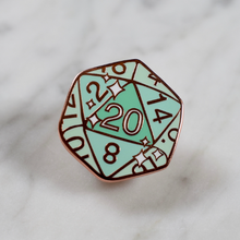 Load image into Gallery viewer, Chalcedony D20 - Hard Enamel Pin
