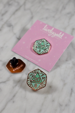 Load image into Gallery viewer, Chalcedony D20 - Hard Enamel Pin
