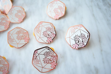 Load image into Gallery viewer, Cherry Blossom D20 Hard Enamel Pin (White)
