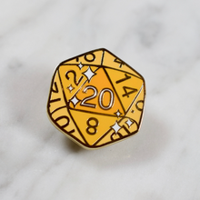 Load image into Gallery viewer, Citrine D20 - Hard Enamel Pin
