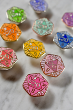 Load image into Gallery viewer, Citrine D20 - Hard Enamel Pin
