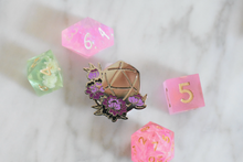 Load image into Gallery viewer, Peony D20 - Hard Enamel and Nickel Pin
