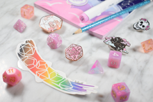 Load image into Gallery viewer, Rose Quartz D20 - Hard Enamel Pin
