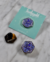 Load image into Gallery viewer, Topaz D20 - Hard Enamel Pin
